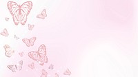 Feminine pink butterfly desktop wallpaper