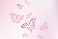 Feminine pink butterfly illustration background