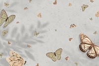 Aesthetic nature butterfly illustration background