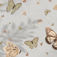 Aesthetic nature butterfly illustration background