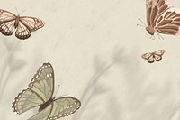 Aesthetic butterfly nature illustration background