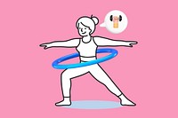 Hula hoop exercise 3D remix  illustration