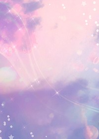 Aesthetic purple sky background, star glitter border