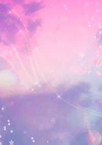 Aesthetic purple sky background, star glitter border