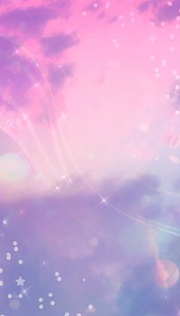 Aesthetic purple sky iPhone wallpaper, star glitter border