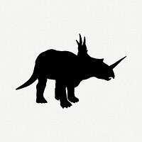 Triceratops dinosaur silhouette clipart illustration psd. Free public domain CC0 image.