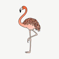 Pink flamingo clipart illustration psd. Free public domain CC0 image.