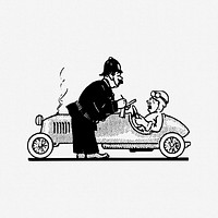 Classic car illustration. Free public domain CC0 image.