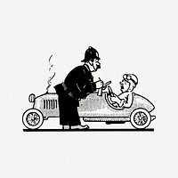 Classic car clipart illustration psd. Free public domain CC0 image.