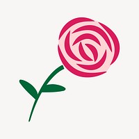 Pink rose clipart illustration vector. Free public domain CC0 image.