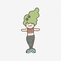 Mermaid character illustration. Free public domain CC0 image.