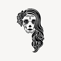 Day of the dead vintage icon illustration. Free public domain CC0 image.