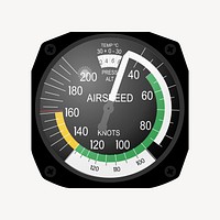 Airspeed indicator clipart illustration vector. Free public domain CC0 image.