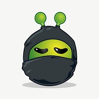 Ninja alien cartoon clipart illustration psd. Free public domain CC0 image.