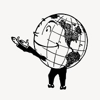 Globe-headed businessman clip art vector. Free public domain CC0 image.