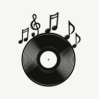 Record with music notes logo image element