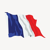 France flag in the wind collage element vector