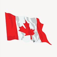 Canada flag in the wind collage element vector