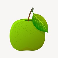 Green apple collage element vector
