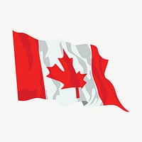 Canada flag in the wind clip art psd
