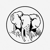 Elephant stamp image element