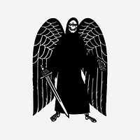 Angel of death silhouette image element