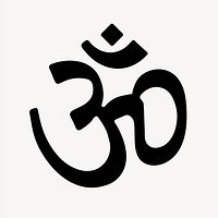 Aum Hindu symbol collage element vector