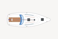 Sail yacht top view collage element vector