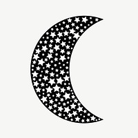 Starry Moon clip art psd