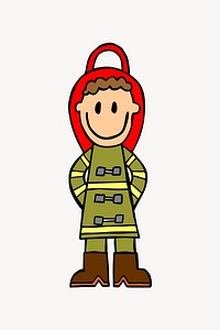 Fireman collage element vector