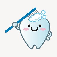 Tooth with brush illustration vector