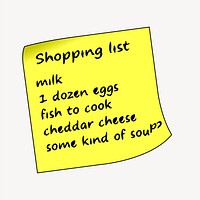 Shopping list image element