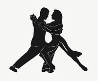 Dancing couple silhouette clip art psd