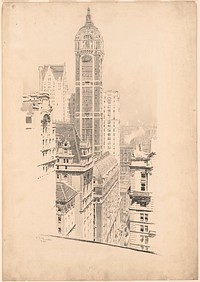 The new Singer Building, New York (1909) by Ernest C Peixotto