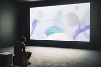 Abstract movie screen in art exhibition