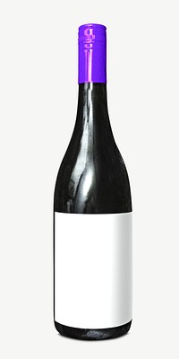 Wine bottle collage element psd