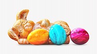 Easter egg bunny  on white background