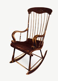 Brown wooden rocking chair psd