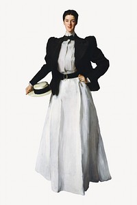Vintage woman in formal wear illustration. Remixed by rawpixel.