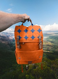 Traveler's backpack mockup psd