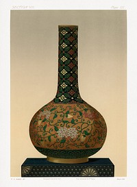 Painting of Japanese vase from section VII plate III. by G.A. Audsley-Japanese sculpture. Public domain image from our own original 1884 edition of The Ornamental Arts Of Japan. Digitally enhanced by rawpixel.