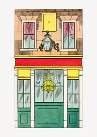 Vintage shop front chromolithograph art. Remixed by rawpixel. 