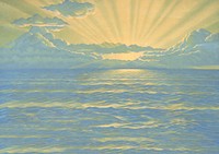 Sunrise over ocean background. Remixed by rawpixel. 