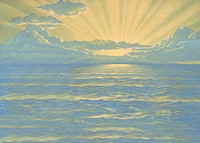 Sunrise over ocean background. Remixed by rawpixel. 