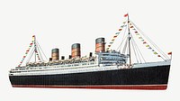 Vintage cruise ship chromolithograph art psd. Remixed by rawpixel. 