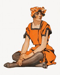 Vintage fashionable woman chromolithograph art illustration. Remixed by rawpixel. 