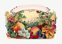 Vintage vegetables chromolithograph art psd. Remixed by rawpixel. 