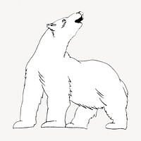 Polar bear drawing. Remixed by rawpixel. 