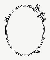 Oval frame vintage illustration psd. Remixed by rawpixel. 