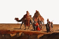 Camel train vintage illustration. Remixed by rawpixel. 